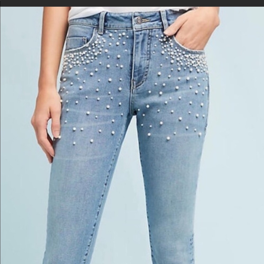 BNWT Pilcro Pearl Embellished Jeans